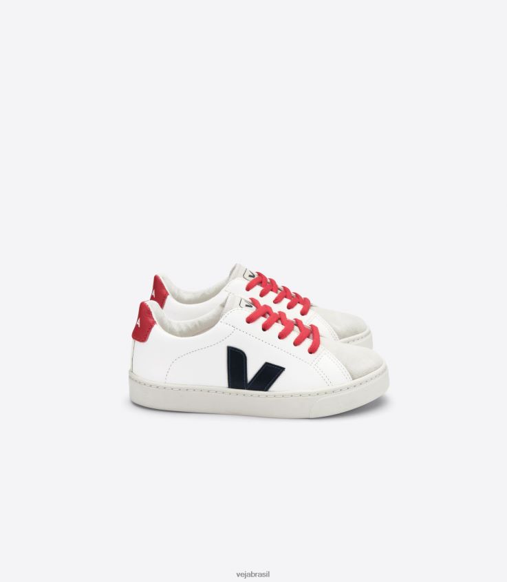 cadarços couro sem cromado branco nautico pekin originalcrianças Veja X20266833