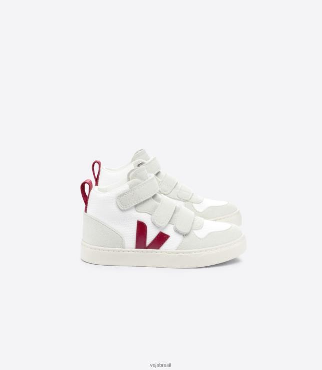veja brasil 0V820343 crianças v-10 mid b-mesh branco marsala