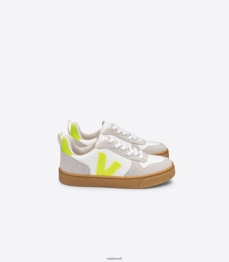 atacadores originais cwl branco jaune fluocrianças Veja X202661277