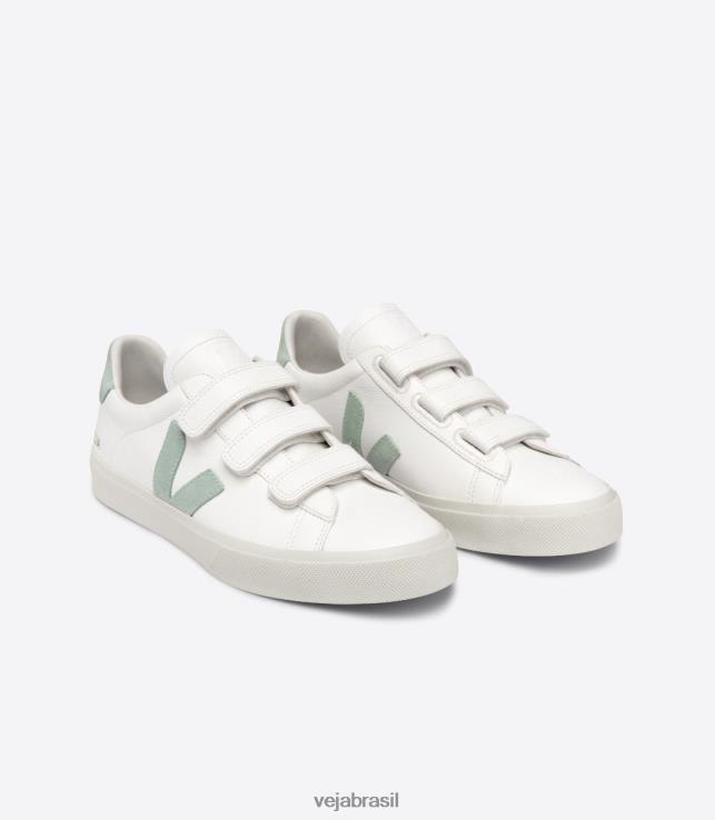 veja brasil 0V820109 homens recife couro sem cromo branco matcha