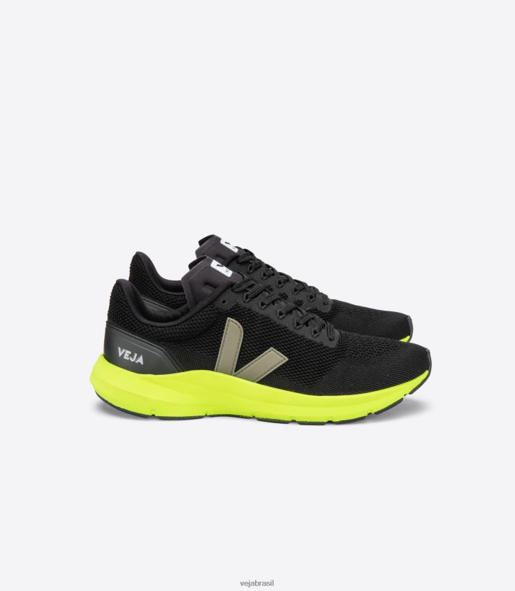 especial lt v-knit preto kaki jaune fluomulheres Veja X202661874